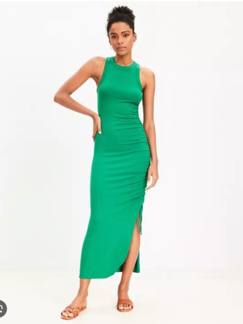LOFT BEACH MAXI CINCHED RAZOR BACK DRESS SIZE XL